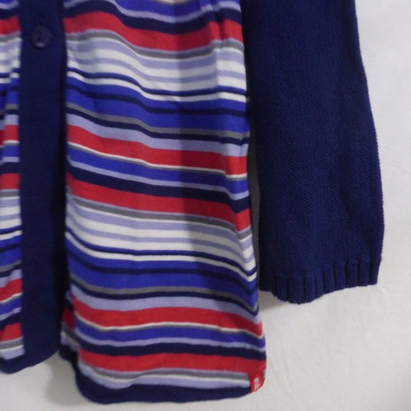 EDC, small, striped cardigan, 3 button front, open bottom, GUC - Picture 6 of 14